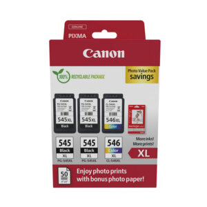 Canon OEM 2xPG-545XL, 1xCL-546XL, Photo Paper Ink Pack